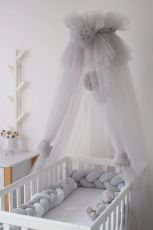 Балдахін з помпонами Baby Veres димчастий